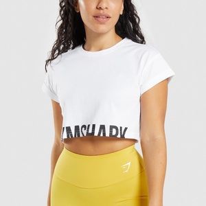Fraction Crop Top White